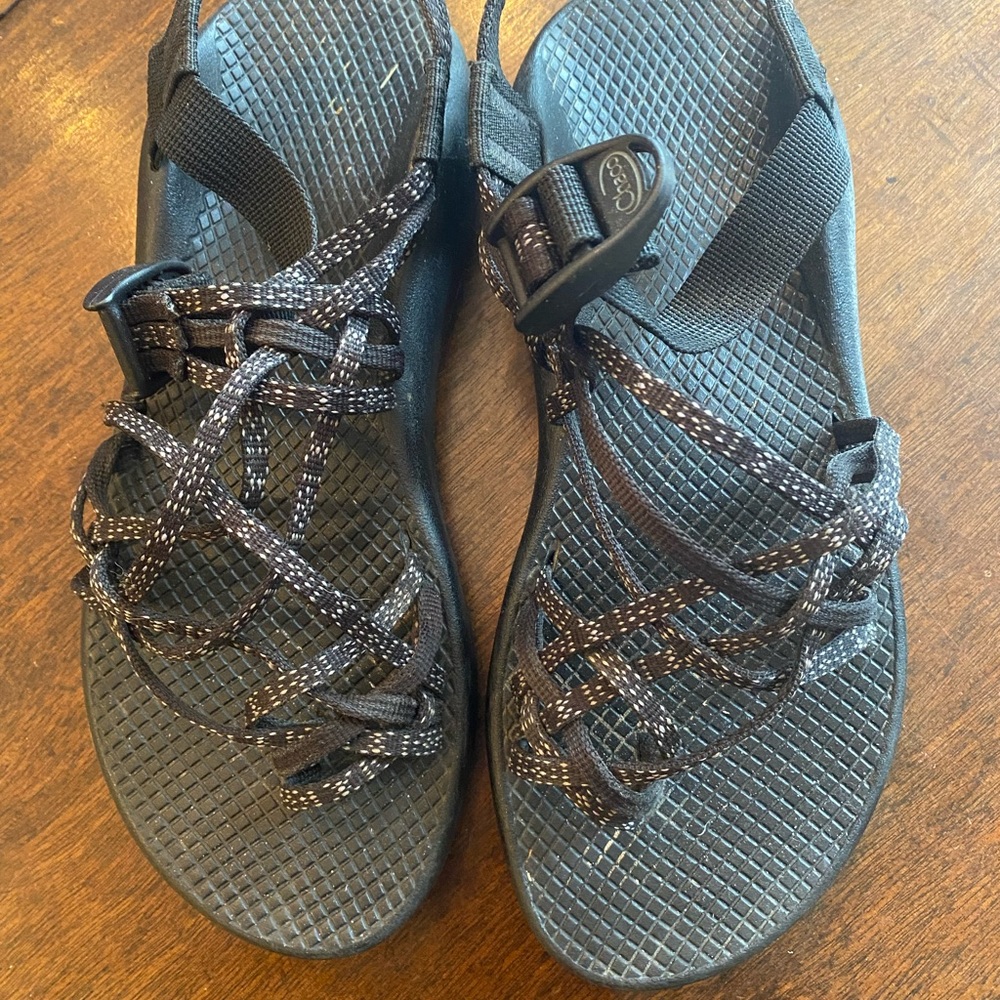 Chaco ZX3 Classic Sz 8 Loop Sandal Hiking Black White Womens Strappy Shoes